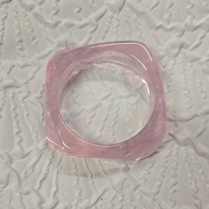 Chic Pink Square Bangle Bracelet